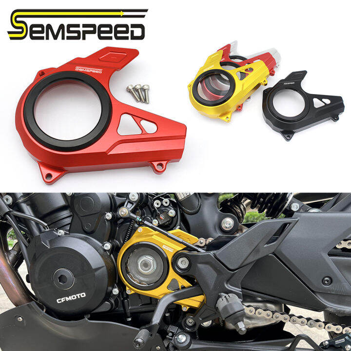 SEMSPEED Motorcycle CNC Side Chain Guard Transmission Sprocket Cover