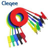 Cleqee P1018a ทดสอบคลิปจระเข้จระเข้ปลั๊ก4มม. ซ้อนกันได้สายไฟตะกั่วกล้วยมัลติมิเตอร์100ซม. Od 4พีวีมม. สายอ่อน