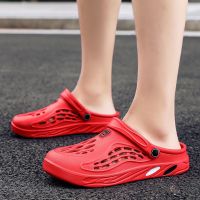 Beach Shoes Summer Mens Hole Slippers Anti-Slip Half-Drag Birds Nest Baotou Student Sandals