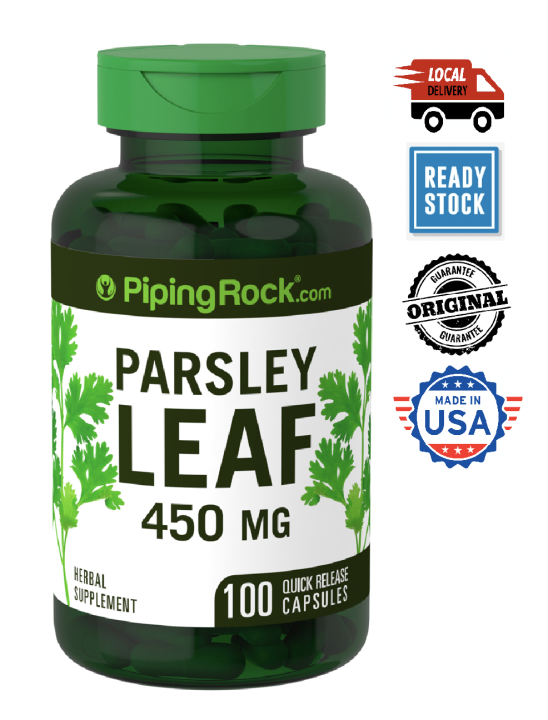 Ready Stocks Parsley Leaf 450mg, 100 Capsules, Rich in Chlorophyll