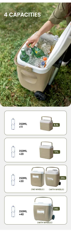 MOBI GARDEN Camping Cooler Box Ice Box Food&Drink Portable Outdoor Picnic  Keep Fresh Refrigerator