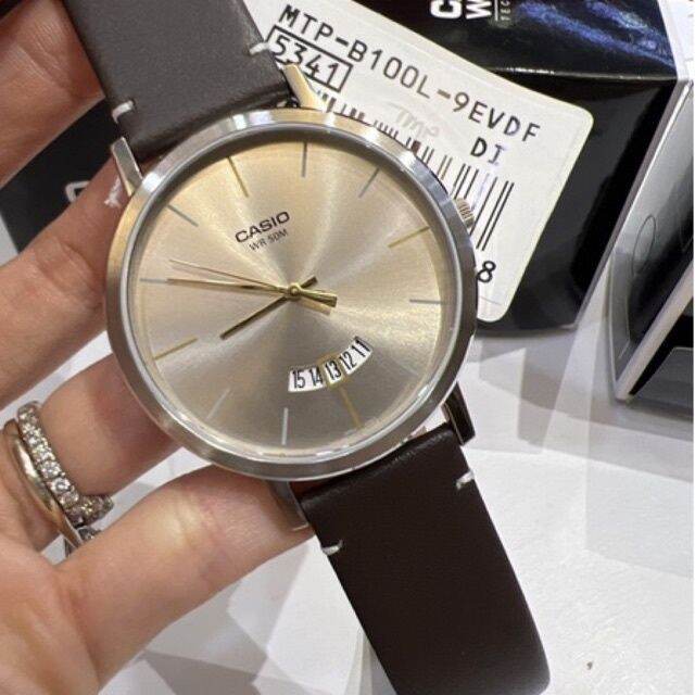 CASIO MEN LEATHER STRAP WRIST WATCH MTPB100L9E Lazada