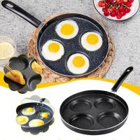 Special Pot For Egg Dumplings Four Hole Frying Pan Love Pan Household Stick Pan 28cm Non Use Frying F9B7