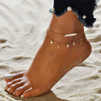 2ชิ้นกำไลข้อเท้า Vienkim Bintang Kaki Rantai Musim Panas โยคะ Pantai Kaki Gelang Pesona Anklets Barang Kemas