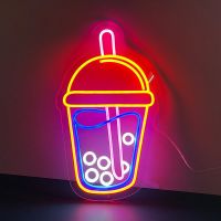 Cute Neon Sign Bubble Milk Tea Kawaii Wall Decor Gift for Her Custom Funny Boba Neon Sign Bar Store Restaurant Decoration