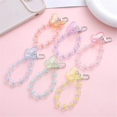 Flower Keychain Transparent Keychain Key Chain Jewelry Gift Pendant Keyring Bag Pendant Butterfly Keychain