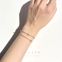 Lilith accessories -  Tiny heart crystal beads bracelet สร้อยข้อมือ มินิมอล หัวใจ