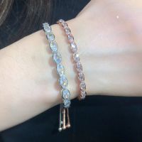 【CW】Luxury Oval Zircon 18K Gold Plated Stainless Steel Tennis Chain Bracelets For Women 2023 New Fashion Classics Jewelry Gifts