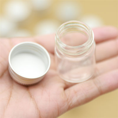 50PCS 15ml 30*40mm Small Glass Bottles Aluminum Caps Glass Tiny Jars Vial Transparent Glass Containers Cute Small spice Bottles