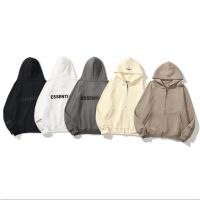 Plus Size High Street ESSENTIALS new loose three-dimensional printed long-sleeved hooded zipper sweater