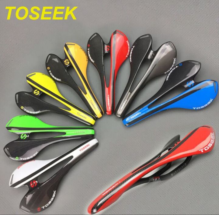 toseek-จักรยานอานจักรยานสีดำคาร์บอน-mtb-อานจักรยานจักรยานเบาะอาน3k-mate-gloss-อุปกรณ์จักรยาน2018