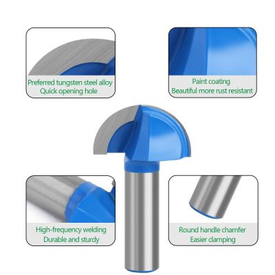 UNLAWFUL ก้าน1/2มม. ดอกเราเตอร์ ขอบคู่ คาร์ไบด์ เครื่องแกะสลักโลหะ สะดวกสบายๆ หัวกลมกลม ตัดตัดแต่งตัด เครื่องมืองานไม้