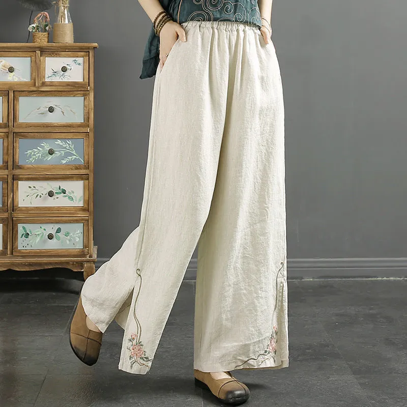  Cotton Linen Capri Pants for Women 2023 Summer Casual