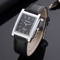 （A Decent035）2022 New Square Men WatchGold Silver Case MenFashion LuxuryLeather BandClock MontreVintage