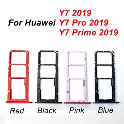 สำหรับ Y7 Pro Y7สำคัญ2019ถาดใส่ซิมการ์ดเบ้าปลั๊กที่ใส่สล็อตซิมอะไหล่อะแดปเตอร์ DUB-LX1 DUB-LX3 DUB-LX2
