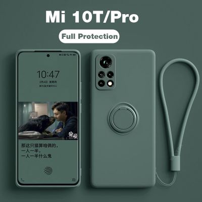 （cold noodles） Mi 10ครั้ง Mi10t Mi 10ครั้ง Pro กรณีสแควร์ซิลิโคนเหลวผู้ถือแหวนกรณีนุ่มสำหรับ Xiaomi Mi 10ครั้ง Mi10t Mi 10ครั้ง Pro Lite ปก F Unda
