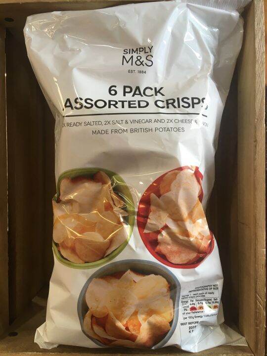 M&S Assorted Crisps 6 Pack x 25g 150g x1 Marks and Spencer Potato