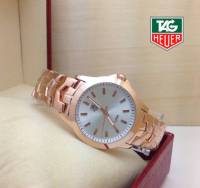 นาฬิกาข้อมือ แฟชั่น แบรนด์ สายเลส สี Rose Gold หน้าปัดสีขาวมุก (Tag Heuer)