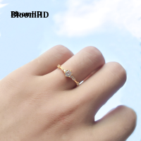 BloomHD 14K สีทอง7ชิ้นเพชรขนาดเล็กประณีตแหวนหมั้นสำหรับผู้หญิงที่สดใสขนาดเล็ก