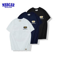 MBBCAR เสื้อยืดแขนสั้นตรงเบสบอลพิมพ์ลายภาษาอังกฤษสำหรับผู้ชาย2023ฤดูร้อนใหม่สำหรับ1990