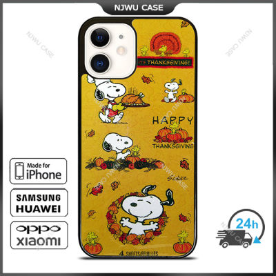 Snopy The Peanuts Thanksgiving Phone Case for iPhone 14 Pro Max / iPhone 13 Pro Max / iPhone 12 Pro Max / XS Max / Samsung Galaxy Note 10 Plus / S22 Ultra / S21 Plus Anti-fall Protective Case Cover