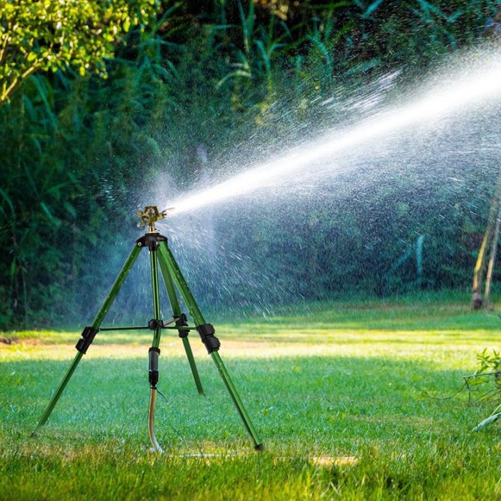 Impact Sprinkler Head on Tripod Base, Lawn Sprinklers for Yard Garden ...