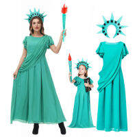 Purim Carnival Party ผู้ใหญ่เด็กผู้หญิงรูปปั้น Liberty Greek Robe คอสเพลย์ Grown Torch ฮาโลวีนแฟนซี Dress