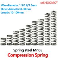 WD 1.8/1.6/1.5mm Shock Absorbing Pressure Return Compression Cylindrical Helical Coil Backspring Compressed Spring 65Mn Steel