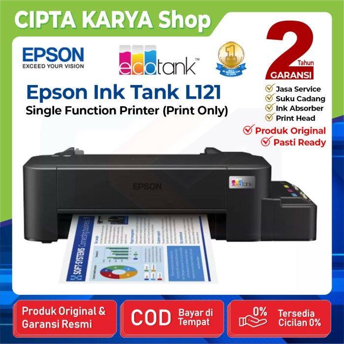 Epson L121 Ink Tank Single Function Printer Print Only Lazada Indonesia 2192