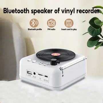 Vinyl Records LP Turntable Retro Record Player Built-in Speakers Vintage  Gramophone 3-Speed BT5.0 AUX-in Line-out RCA Output