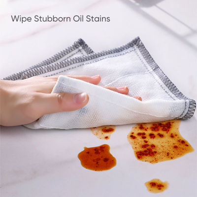 Kitchen Towels 8 Layers Cotton Dishcloth Super Absorbent Non-stick Oil Reusable Cleaning Cloth Kitchen Daily Dish Towels