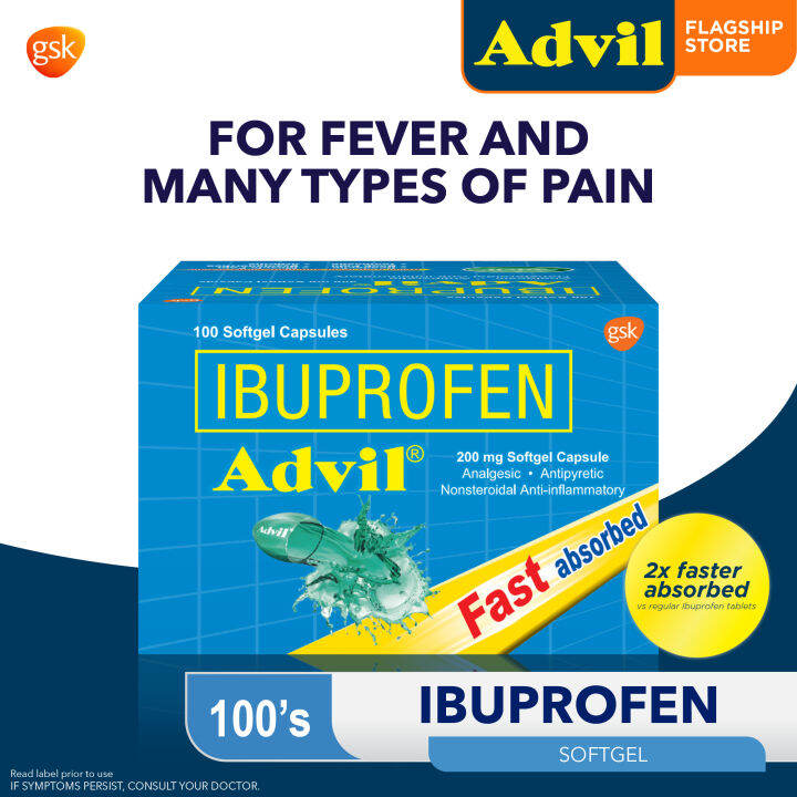 Advil Liquigel Ibuprofen for Stronger Pain Relief than Paracetamol 100s