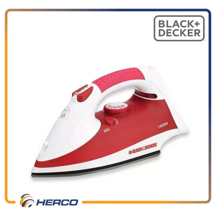 BLACK+DECKER™ 1450W Steam Iron for Clothes (Red/White) Lazada PH