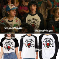 Stranger Things Season 4 Hellfire Club คอสเพลย์เครื่องแต่งกายเสื้อแขนสั้นเสื้อยืดแขนยาวผู้ชายและผู้หญิงคู่ Plus ขนาด Tees เสื้อยืดฮาโลวีนสยองขวัญเครื่องแต่งกาย