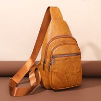 【December】 New chest package cross-border new oblique satchel high-capacity soft leather feeling backpacking leisure simple single shoulder bag