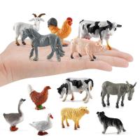 12PCS Mini Farm Animal Figurines Simulation Farm Animal PVC Washable Farm Animals Barn For Cake Decoration Toys Figures Playset L5R8