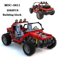 บล็อคก่อสร้าง MOC-5611รถออฟโรดแบบเปิดประทุนชิ้นส่วน2582แบบยางล้อขนาดใหญ่ชิ้นส่วนสำหรับผู้ใหญ่และของขวัญของเล่นเด็ก