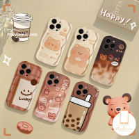 MissConnie เคสการ์ตูนหมีน่ารักสำหรับ Redmi 9T 10C 9C 10 9A 9 A1 10A 9C NFC A2 Note 10 11 11S 10S 10Pro 10 Pro Max Plus POCO M3 3D ขอบโค้งงอขอบโค้งกาแฟบิสกิตยิ้มเคสแบบนิ่ม