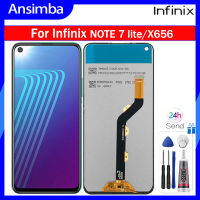 Ansimba หน้าจอเดิมสำหรับ Infinix Note 7 Lite/ X656จอแสดงผล LCD แบบสัมผัสหน้าจอดิจิไทเซอร์แทนการประกอบสำหรับอนันต์ Note 7 Lite/ X656พร้อมกรอบตรงกลางสำหรับ X656 Infinix Note 7 Lite