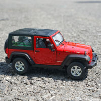 WELLY 1:24 Jeep Wrangler 2007 Jeep Wrangler แบบจำลองรถจากโลหะอัลลอยด์ศิลปะทำมือโมเดลตกแต่งของเล่นแบบชุดสะสมเครื่องมือของขวัญ