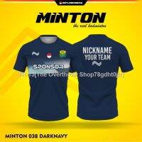 ♣ PRIA [Children Adults] MINTON Shirt 038 DARKNAVY MINTON Shirt BADMINTON Volleyball IMPORT PINGPONG JERSEY ORIGINAL PREMIUM T-Shirt Men Women Boys Girls Kids