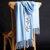 cotton wool embroidered scarf ladies couple thick cashmere scarf for women