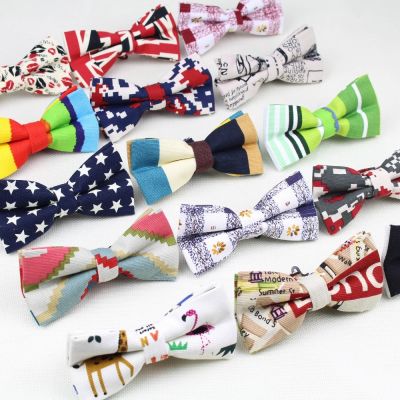 Mens Linen Printed Formal Fashion Bow Ties Man Map Cat Animal Star Solid Neck Bowtie Bowknot Gravatas Necktie Butterfly
