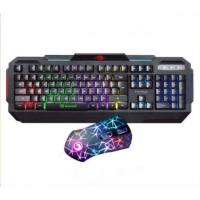 ขายดี! MARVO KM413 SET KEYBOARD LED 9 MODE MOSE RAINBOW (MACRO)มีอักษรภาษาไทย นิยม!