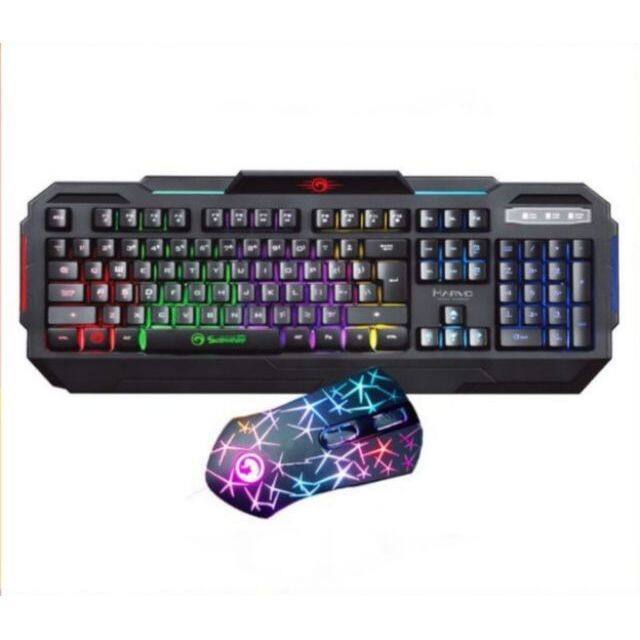 ขายดี-marvo-km413-set-keyboard-led-9-mode-mose-rainbow-macro-มีอักษรภาษาไทย-นิยม