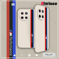 NIWINEE Realme 11 4G/Realme 11 4G NFC ลายเส้นเคสโทรศัพท์ซิลิโคนเหลวรวมทุกอย่างขอบตรงป้องกันการตกใหม่บางเฉียบเรียบง่ายสร้างสรรค์มีสไตล์นุ่มเคสโทรศัพท์ที่เป็นคู่เคสโทรศัพท์