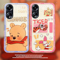 เคสโทรศัพท์ OPPO A98 5G A58 A78 A77s A77 A96 A76 A57 A54 A17 A17K A95 น่ารักลายการ์ตูน Winnie และลายทิกเกอร์นิ่มโปร่งใสปลอกซิลิโคน เคสOPPO A58 4G