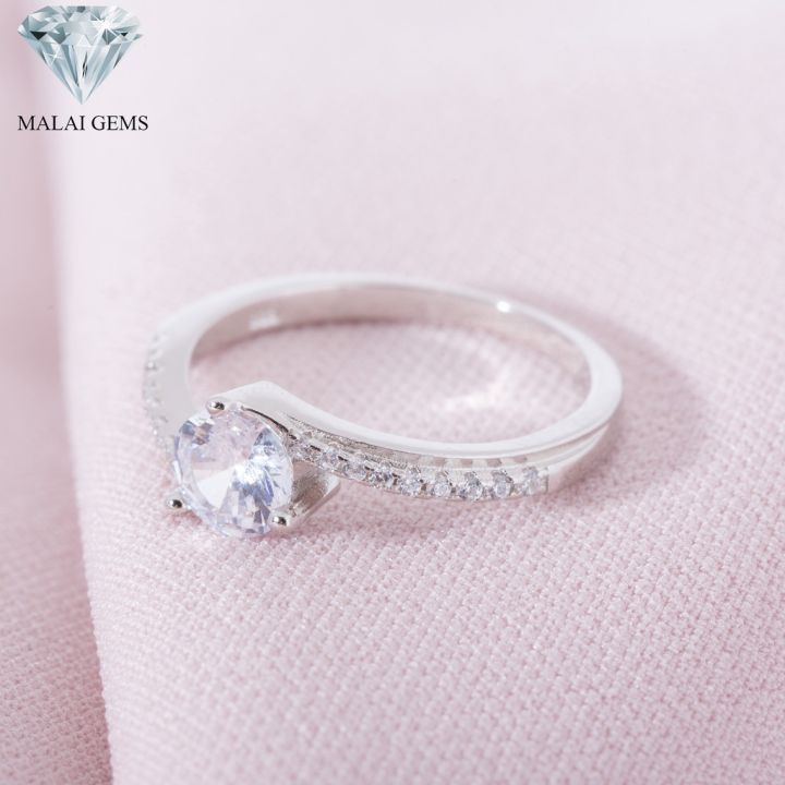 malai-gems-แหวนเพชร-เงินแท้-925-เคลือบทองคำขาว-ประดับเพชรสวิส-cz-รุ่น-151-r1434-แถมกล่อง-แหวนเงินแท้-แหวนเงิน-แหวน
