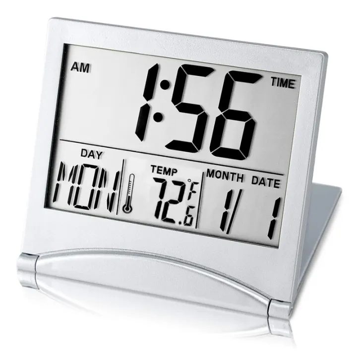 Digital Travel Alarm Clock Battery Operated Portable Large Number