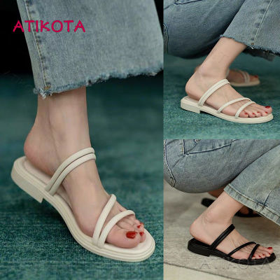 Atikota Ladies Sweet Sandal Fashion Open Toe Cross Strap Sandals Outdoor Casual Slippers for Women